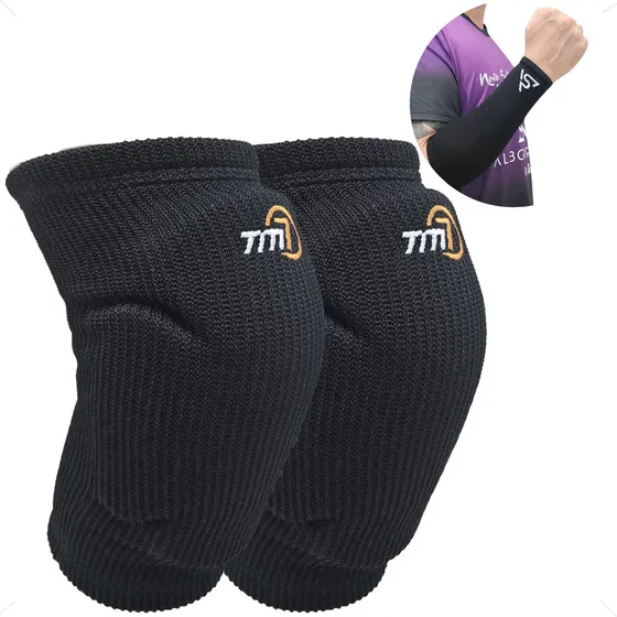 Joelheira Volei Tm7 Profissional + Manguito Curto Promoção
