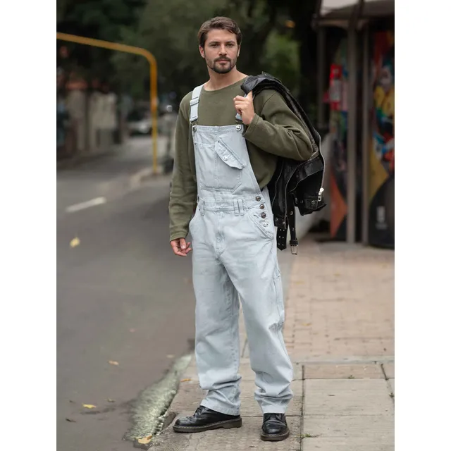 Braga Overol Hombre Jean Ancho Bota Recta Tirantas