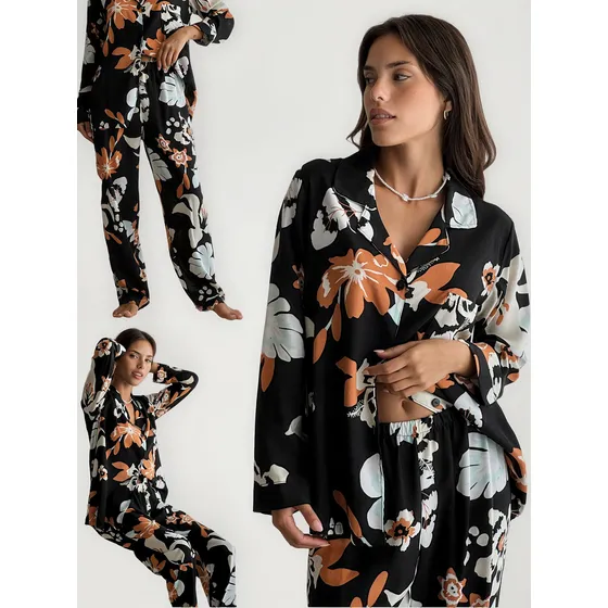Pijamas Camisero De Mujer Suave Fibrana De Seda