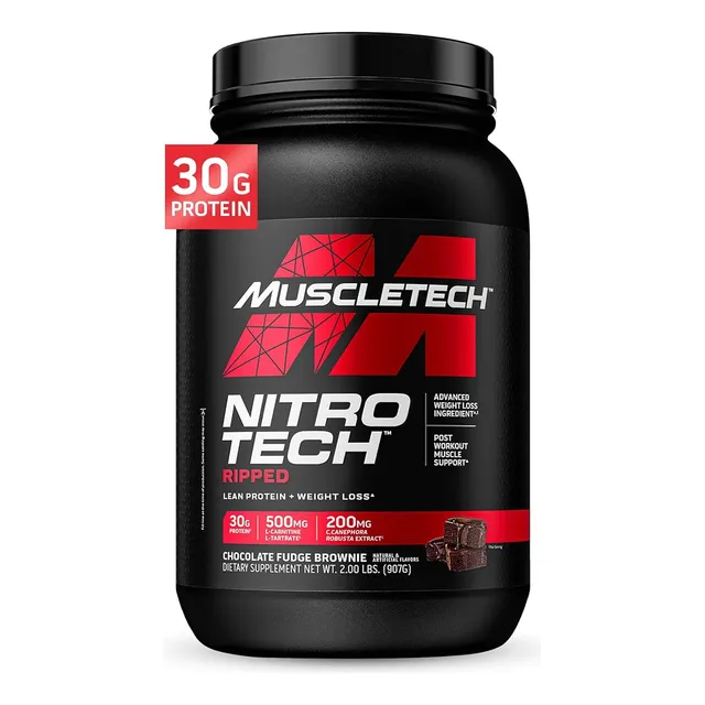 Proteína Nitro Tech Ripped Muscletech 2 Lbs Ver Sabores