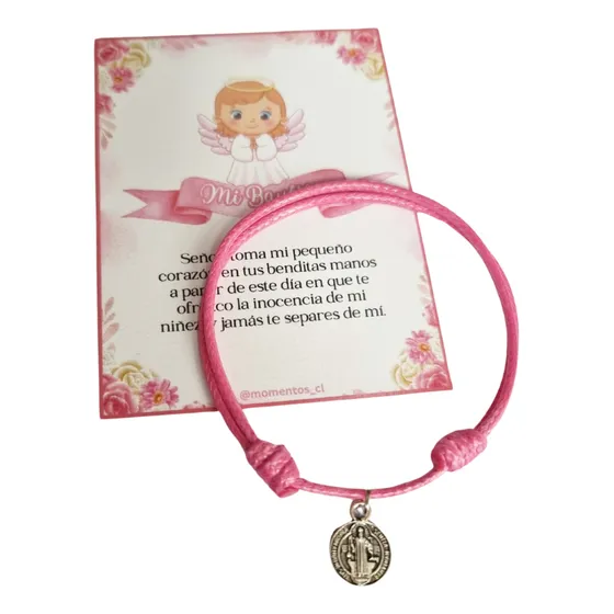 Recuerdos Bautizo Pulseras Encintados 12 Bautismo + Tarjetas
