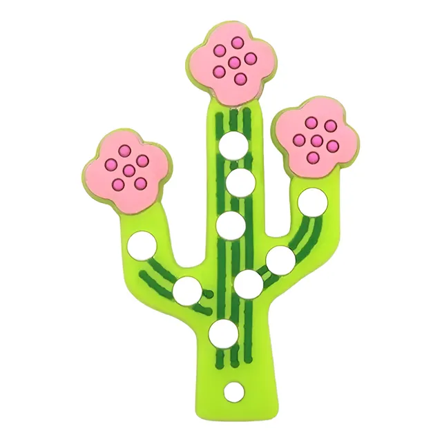 Collar Sensorial Mordedor Cactus Con Flores Autismo Tea Tdah