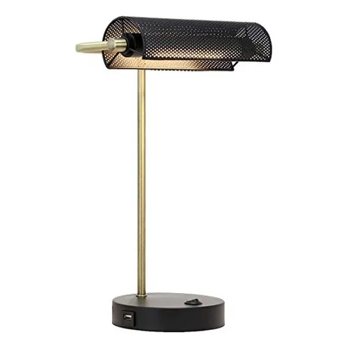 Lampara De Escritorio Orbright Led Bankers Con Puerto De
