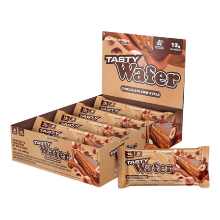 Tasty Wafer Caixa 12 Un 50g Adaptogen Chocolate Com Avelã Tasty Wafer Caixa 12 Un 50g Adaptogen Chocolate Com Avelã