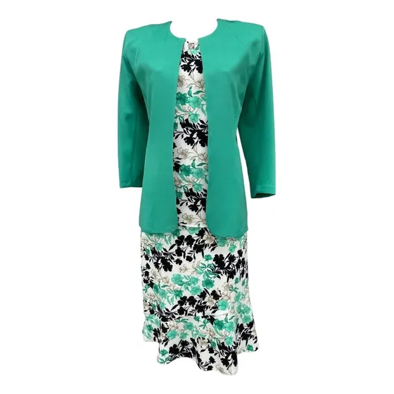 Conjunto Saco Blusa Y Falda Estampado Floreado Galit A020
