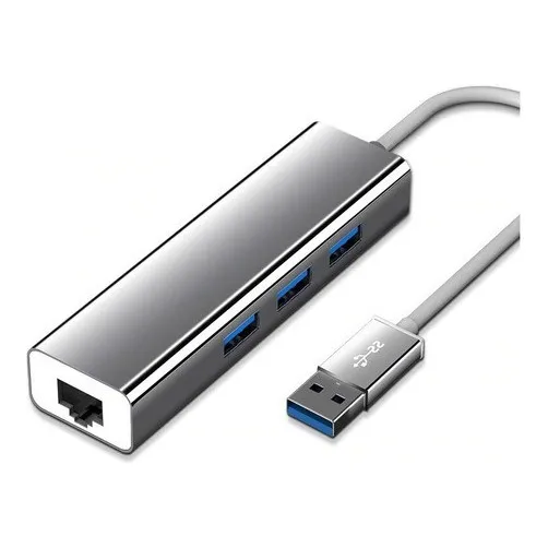 Adaptador De Red Usb 3.0 A Rj45 Ethernet + Hub 3.0 Multipuer