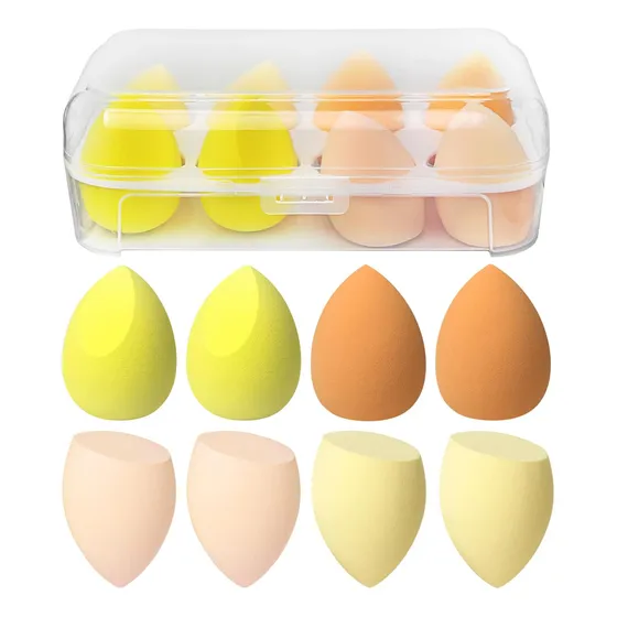 8 Esponja Maquillaje Facial Para Base De De Belleza Con Caja