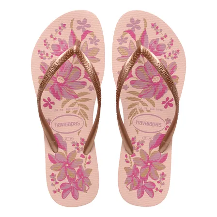 Chinelo Feminino Havaianas Slim Organic Floral Original Flor