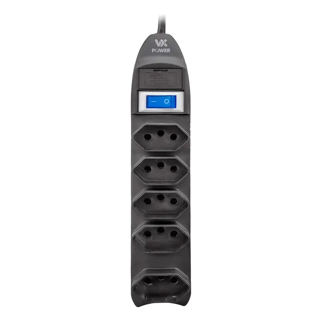 Filtro De Linha Preto E Branco 5 Tomadas Vxpower Vo500/501