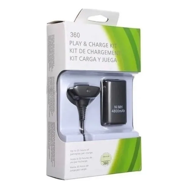 Batería Recargable Xbox 360 4800mah Kit + Cable Cargador