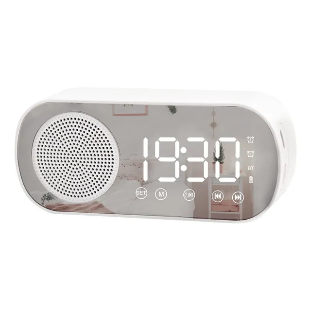 Reloj Despertador Digital Electronico Espejo Led Radio 3