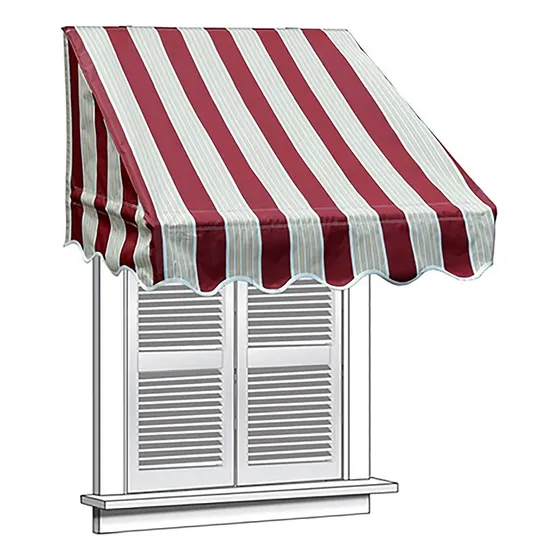 Toldo Para Ventana 6 X 2 Pie Color Rojo Multicolor