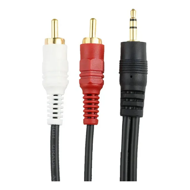 Cable 2 En 1 Cable De Audio Plug 3.5mm A 2 Rca /  1.5 Metros Rca A Estereo