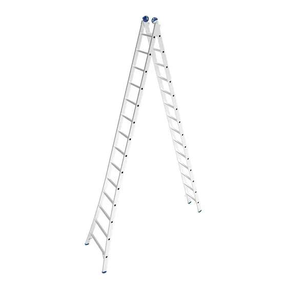 Escalera Aluminio 3 Funciones Extensible Tijera Simple 2x14 Color Plateado
