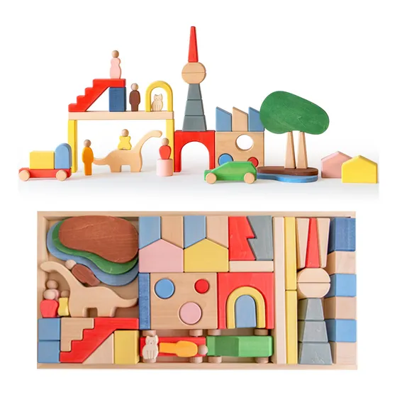 Bloques De Construcción De Madera Avdar Para -colorido