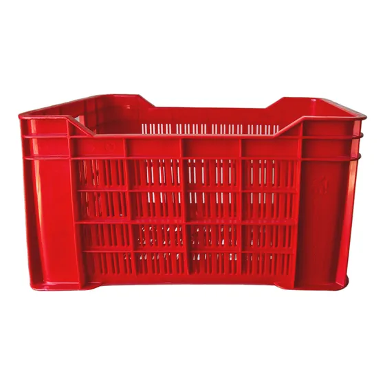 Cajon Canasto Plastico Apilable Ventilado Cosechero Industr Color Rojo