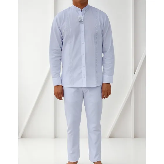 Conjunto Hombre: Camisa Neru Manga Larga + Pantalón Clásico