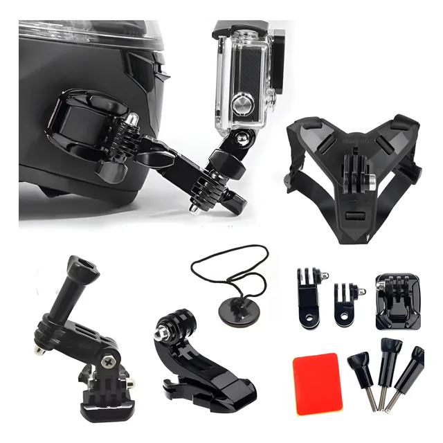 Base Adaptador Casco Moto Kit Lateral Gopro Cámara Acción