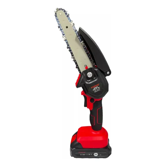 Mini Motosierra Inalambrica Recargable Portatil 4-6 Pulgadas bateria de litio Color Rojo