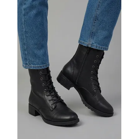 Bota Coturno Casual Feminino Cano Baixo Ziper Confortável