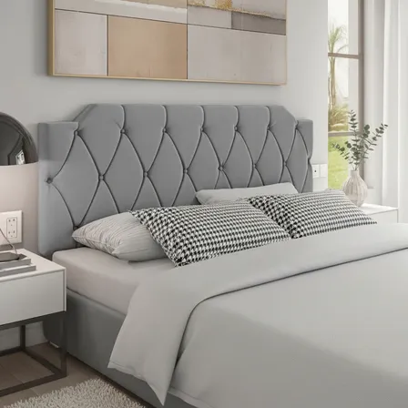 Cabeceira Cama Box Casal Kelly Estofada Suede Cores