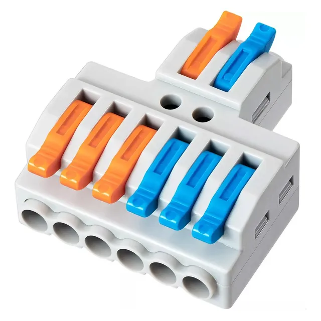 Bornera Eléctrica Empalme Rápido 2 A 6 Vías Hasta 2.5mm2