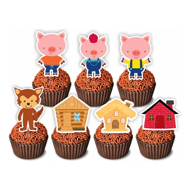 60 Toppers Tags Para Docinhos Doces Cupcake Vários Temas 