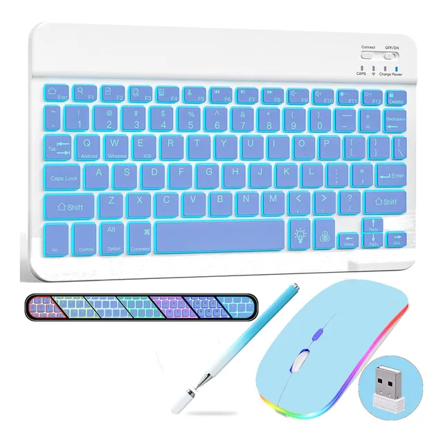 Teclado Azul +mouse 2.4 G +lápiz Para iPad/tablet/laptop Ñ