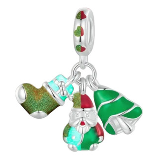 Zb Charm O Dije De Gnomo, Árbol De Navidad Y Bota. Plata Zb Charm O Dije De Gnomo, Árbol De Navidad Y Bota. Plata