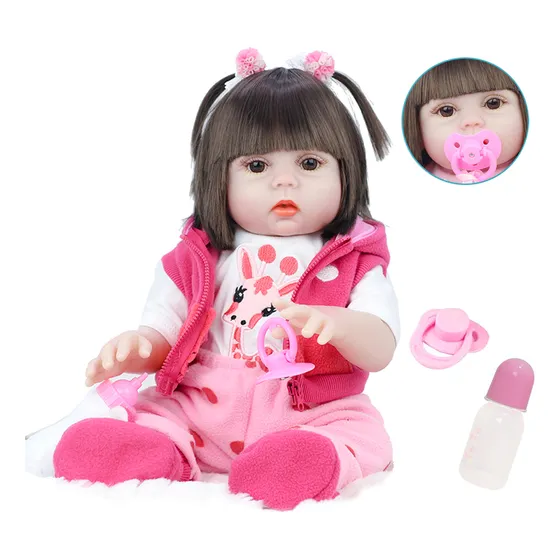 48cm Muñeca Bebé Reborn De Silicona Y Algodón, Regalo Niña