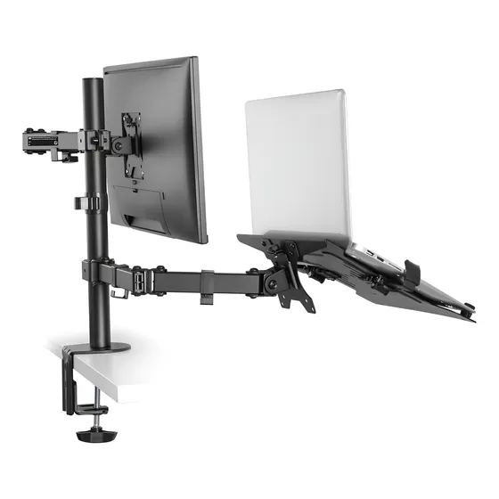 Soporte Monitor Escritorio Doble Notebook 2 En 1 Escritorio