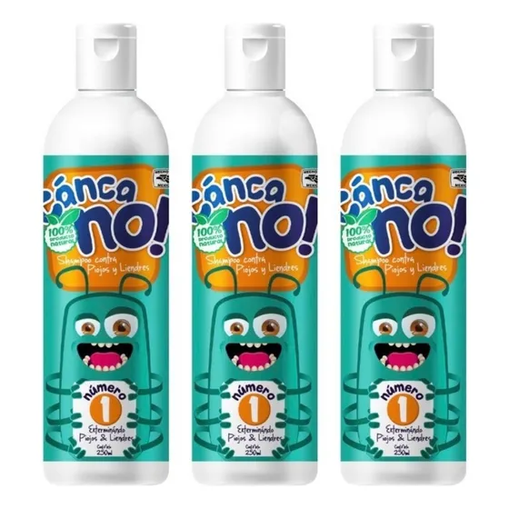 Kit 3 Shampoo Anti Piojos Liendres Con Quassia Elimina Piojo