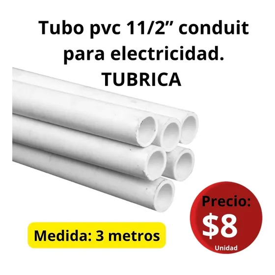 Tubería Tubo Electricidad Pvc 11/2, Tubrica