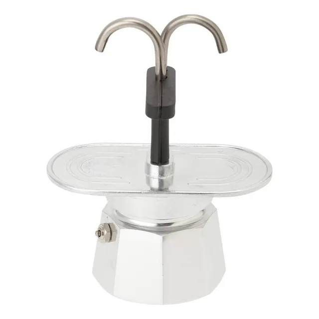 Cafetera Moka 2 Tazas Doble Cabezal 100ml Color Gris