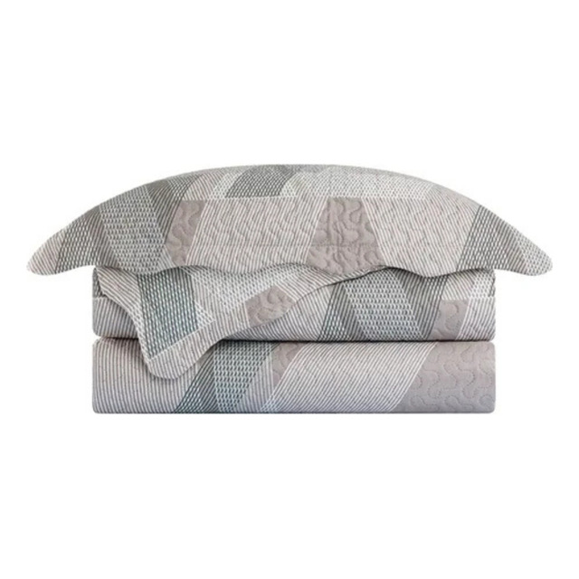 Colcha Cobre Leito Queen 3 Peça Dupla Face Camesa Platina Colcha Cobre Leito Queen 3 Peça Dupla Face Camesa Platina