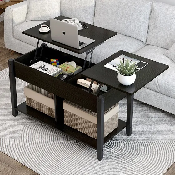 Mesa De Centro Elevable Para Living 110x49x48cm