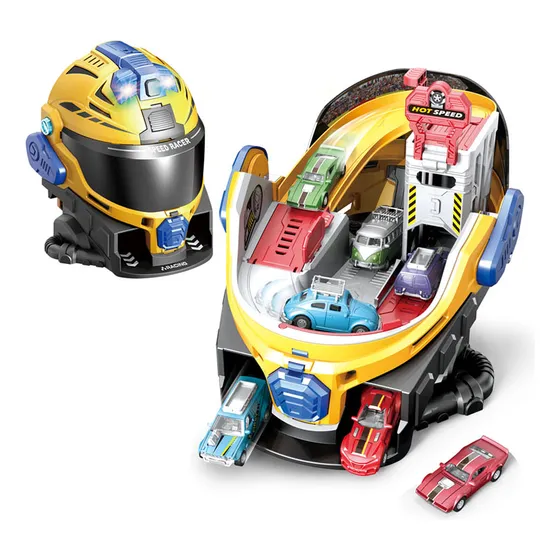Pista De Autos Casco Formula 1  Luz Y Sonido Incluye 4 Autos