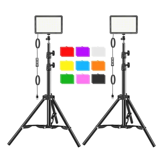 2pcs Usb Led Kit Luz Video Iluminación Fotografía Regulable Negro Rgb