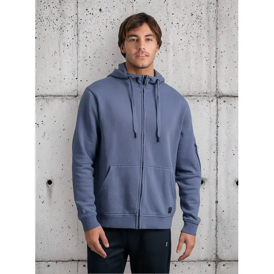 Polera Ultimate Con Cierre Para Hombre - Blue Titan