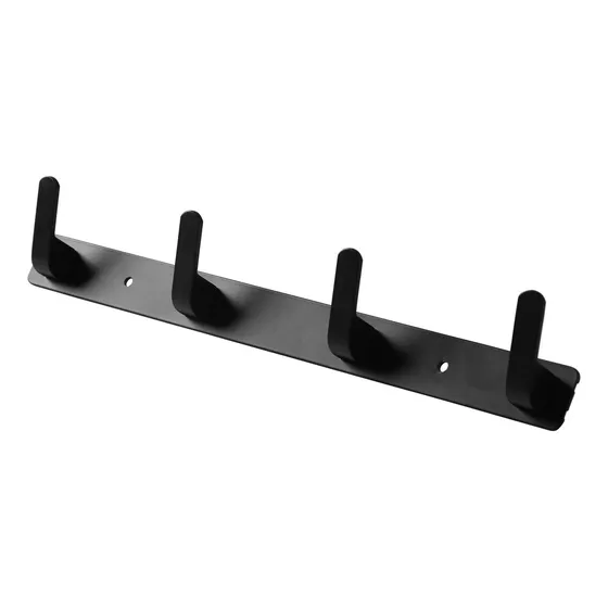 4 Gancho Negro Mate Para Toalla Baño Adhesivo Pared Casa