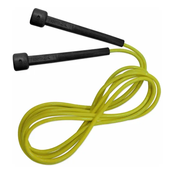 Corda de Pular Muvin Basics Tamanho Ajustável em PVC - Corda de Saltos Com Velocidade Para Treino Funcional - Exercícios - Cross Training - Academia - Tamanho Máximo 3,15 Metros Cor Amarelo