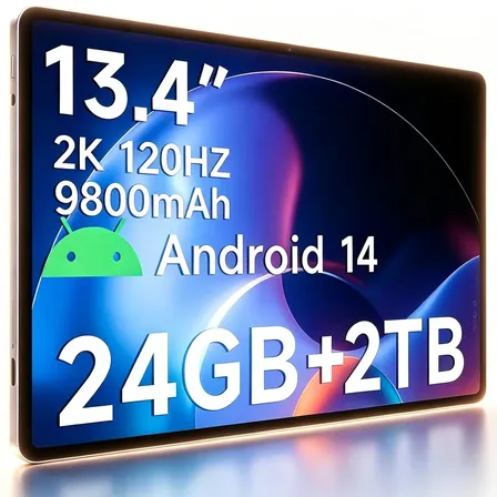 Tablet TZL Android Tela Grande 13,4", 24GB RAM, Bateria Alta Capacidade 9800mAh, Kit Completo
