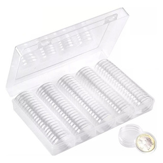 Sa A Cápsulas Para Monedas De 100 Piezas Con Caja De Sa A Cápsulas Para Monedas De 100 Piezas Con Caja De