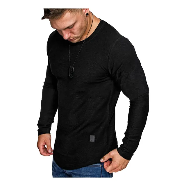 Camisa Ligera Manga Larga Para Hombre Casual Cuello Yoga