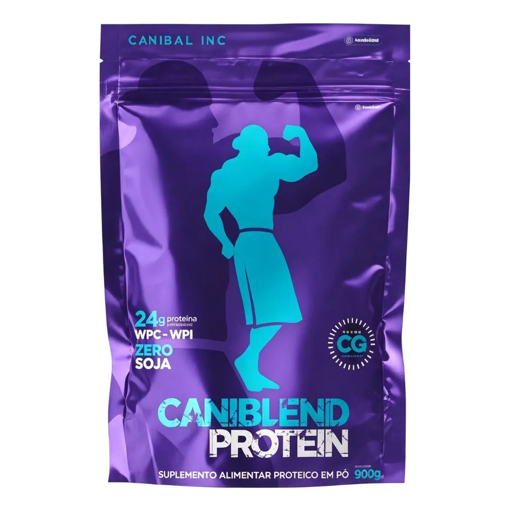 Whey Isolado Concentrado Caniblend Morango 900g - Canibal Morango