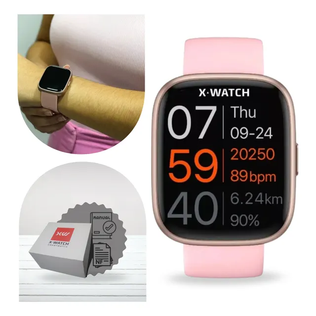 Relógio Smartwatch X-watch C/ Alexa E Chamadas Via Bluetooth