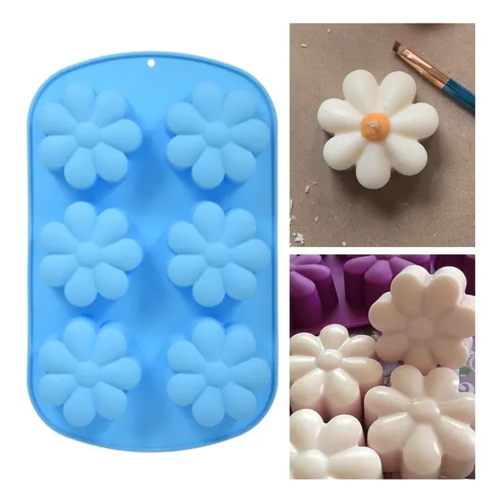 Molde De Silicon Flor De Margarita Jabones Velas Repostería