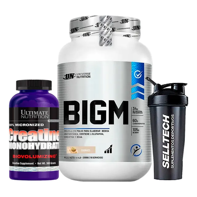 Bigm 2kg Cookies And Cream+creatina Ultimate Nutrition 300gr