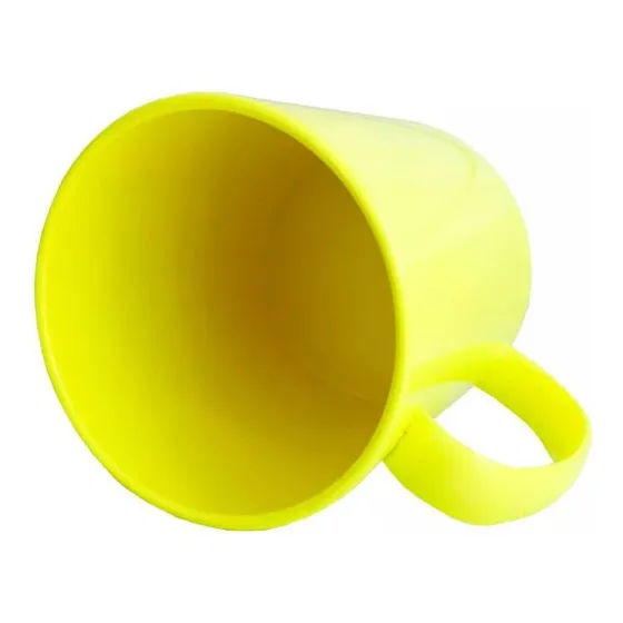 10 Caneca Sublimação Plastico Resina Polímero 325ml + Culote Cor Amarelo