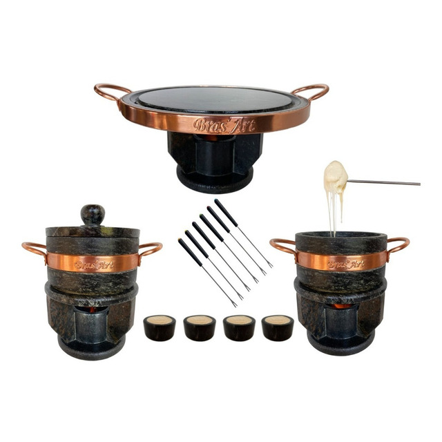 Set De Fondue Bras Art Fondue Preto - 11 Peças